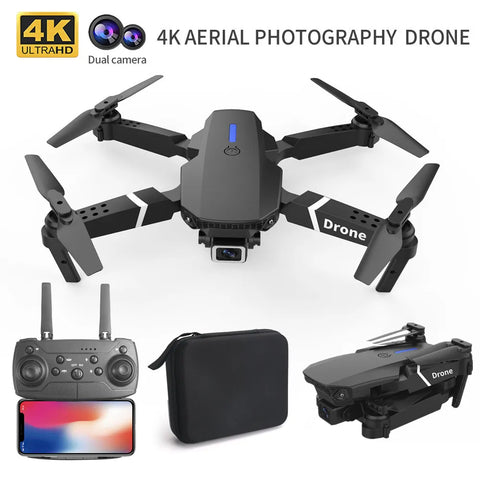 Professional Drone E88 4K HD Camera Wide Angle WiFi FPV Height Foldable Quadcopter RC Helicopter