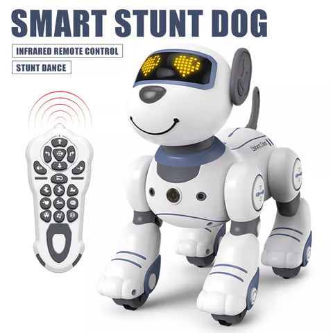 Robô eletrônico cão dublê comando de voz programáve