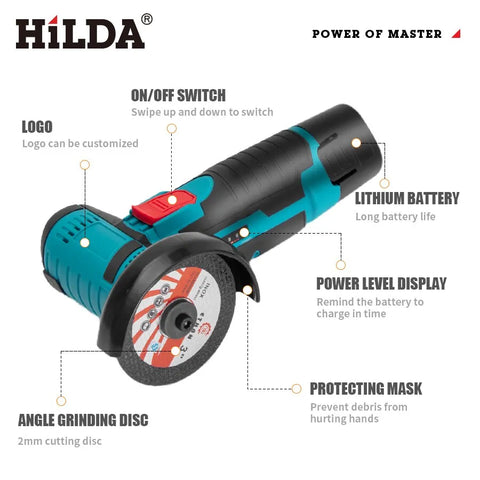 12v Mini Angle Grinder: Compact and lightweight, this tool is perfect for small jobs and DIY projects.