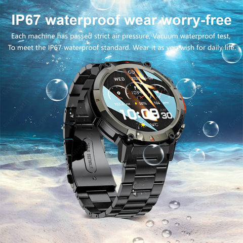 Smart Watch with Flashlight Sport Fitness Bracelet Blood Pressure IP67 Waterproof Smartwatch for Android