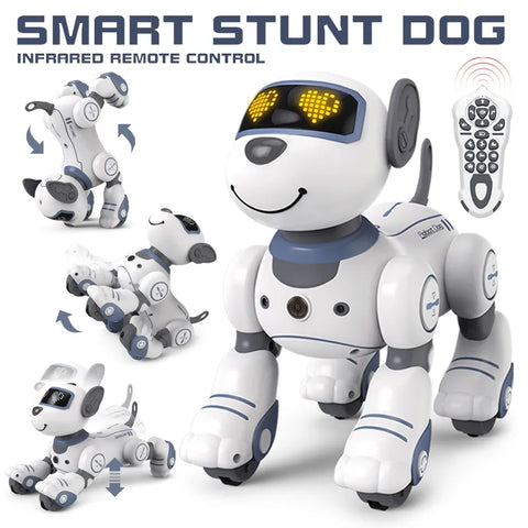 Robô eletrônico cão dublê comando de voz programáve