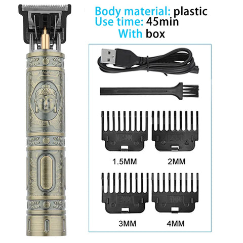 T9 Vintage Cordless Electric Hair Cutting Machine Professional Barber Trimmer 